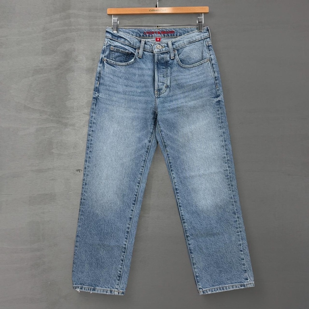 Lucky Brand 90s Loose High Rise Crop Jeans Light Wash Blue Button Fly 0/25